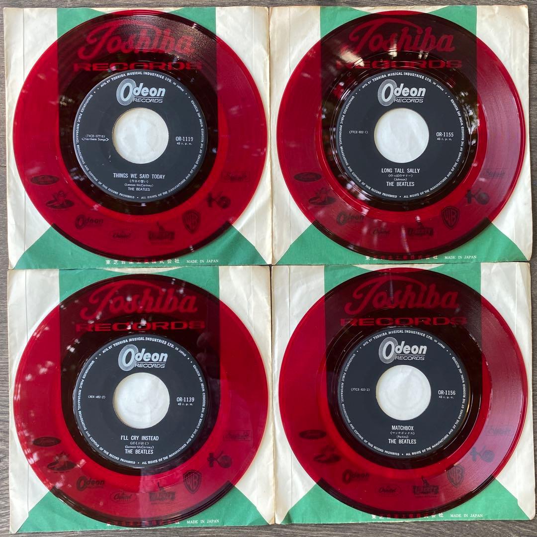 赤盤 THE BEATLESビートルズ 音工330円盤 初期盤４枚セット EP