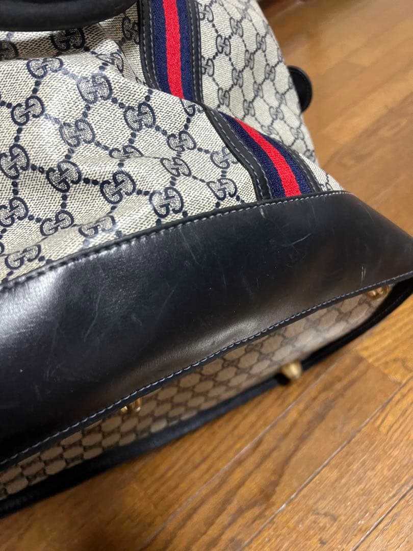【GUCCI】ボストンバッグ　GGスプリーム シェリーライン