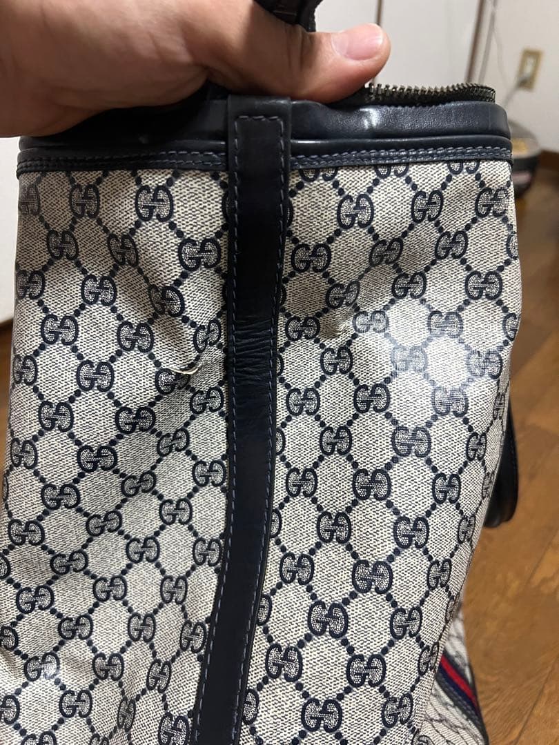 【GUCCI】ボストンバッグ　GGスプリーム シェリーライン