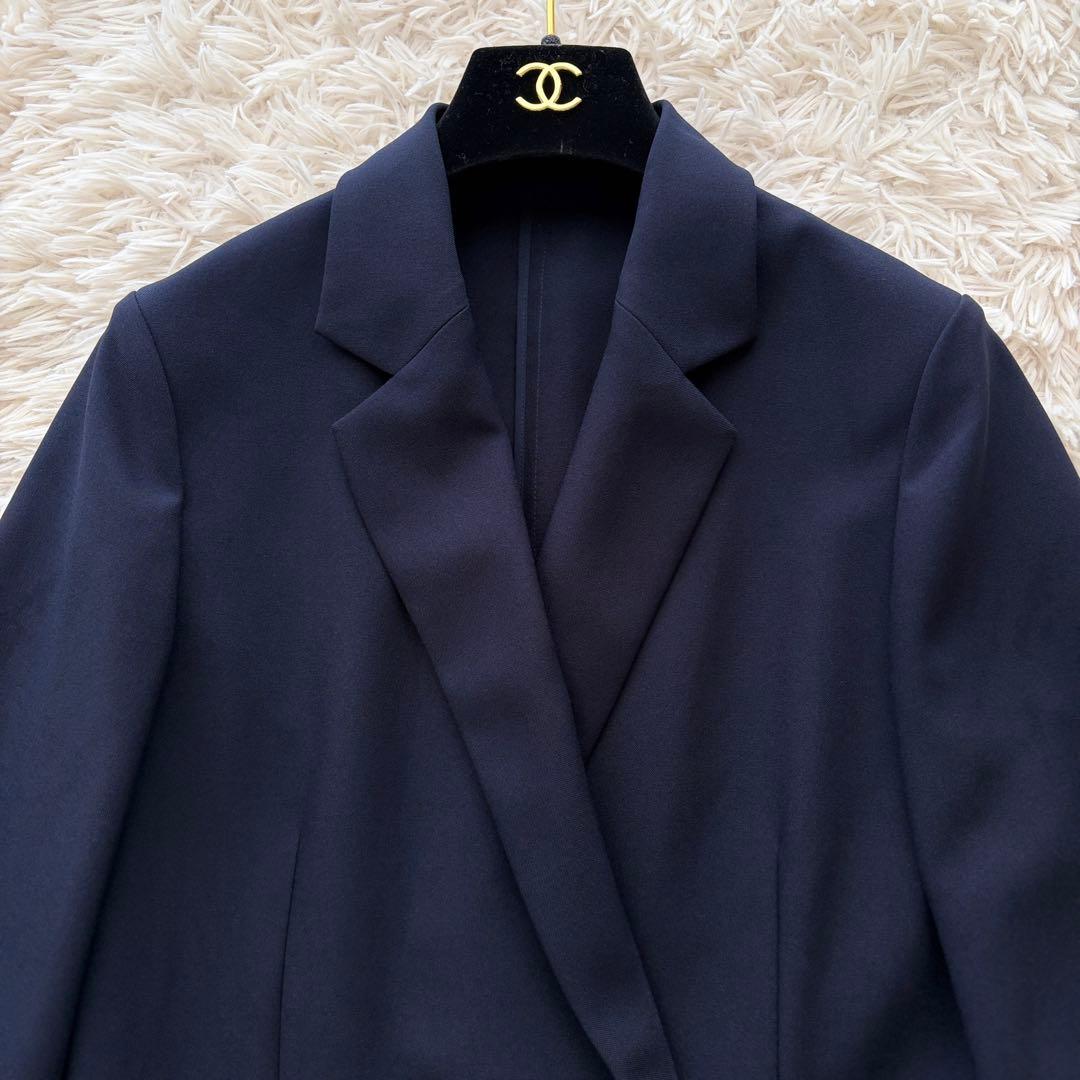 【極美品✨】PLSTプレミアムオックスハーフスリーブジャケット ネイビーS洗える