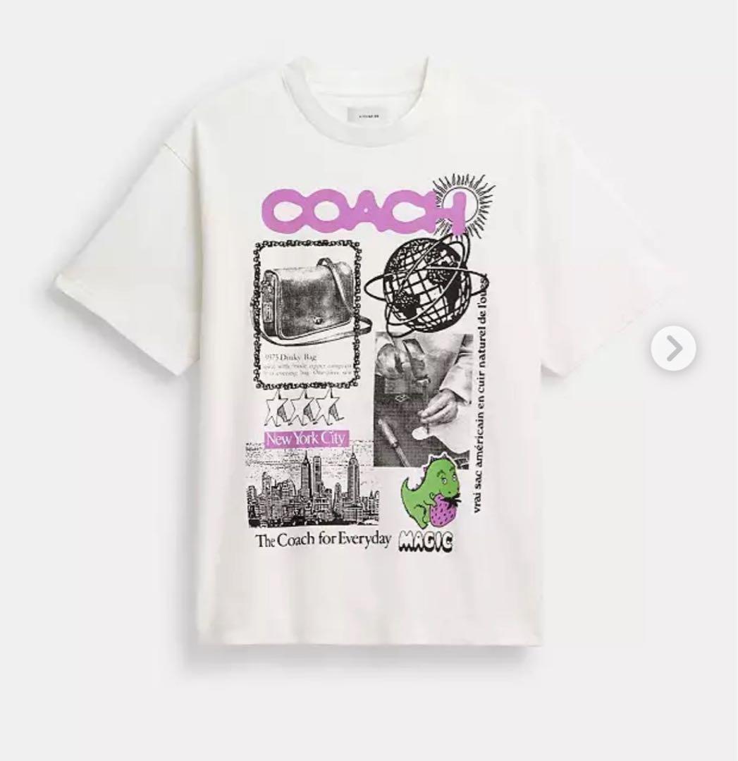 ビリたけ【新品本物】COACHコーチグラフィックTシャツオーガニックコット