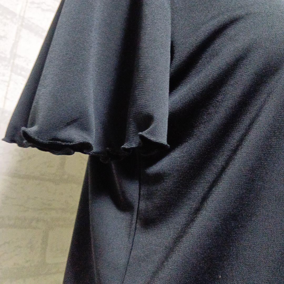 LEONARD SPORT 美品✨️未使用に近い　 黒半袖　 花刺繍　フリル袖