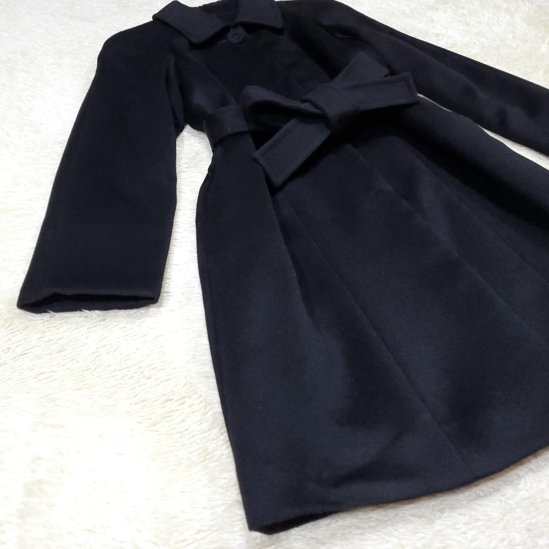 あるふさんカシミヤ100％ ９号 M フォーマル ロングコート リボン ベルト