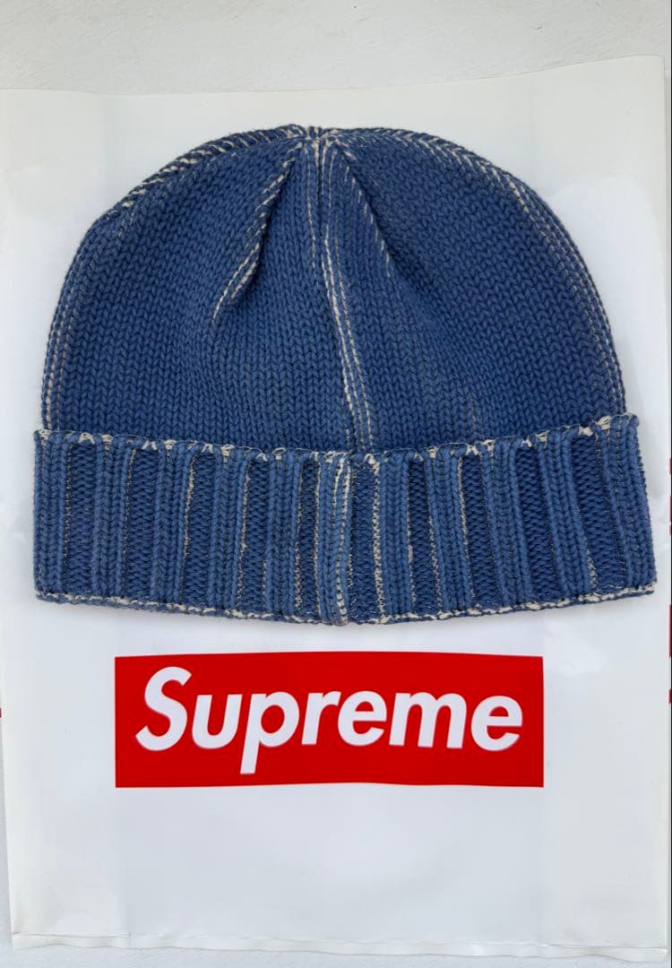帽子 Supreme Overprint Beanie \"Blue\" 22SS