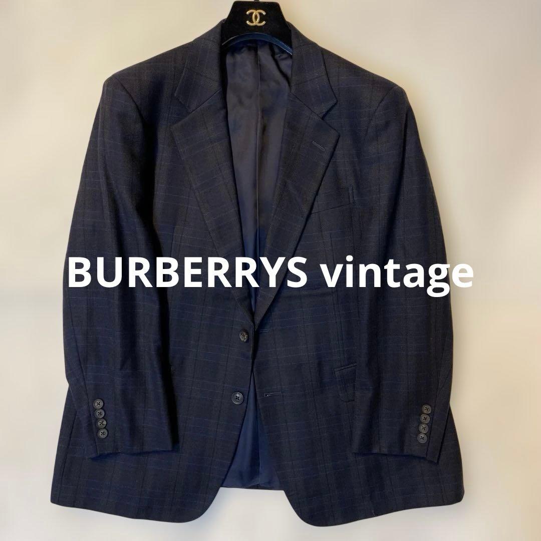 BURBERRYS vintageネイビーチェック　カシミヤテーラードジャケット