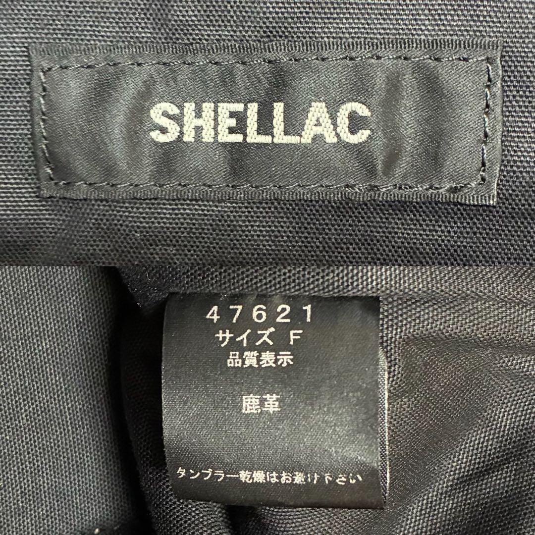 Y2K SHELLAC ボストン ドラムバッグ 本革 ベルト ギミック レザー