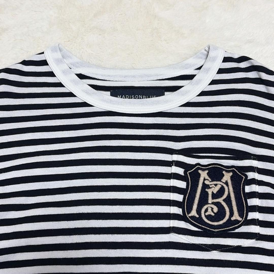 マディソンブルー ボーダー Tシャツ カットソー ロゴワッペン 日本製 00