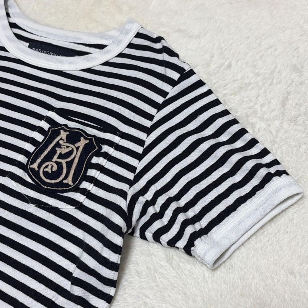 マディソンブルー ボーダー Tシャツ カットソー ロゴワッペン 日本製 00