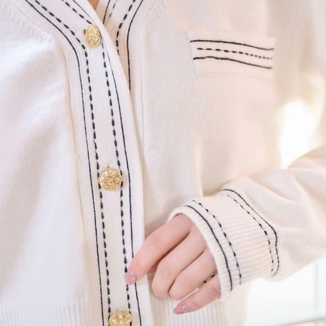 トップス YILON BI-COLOR STITCH CARDIGAN