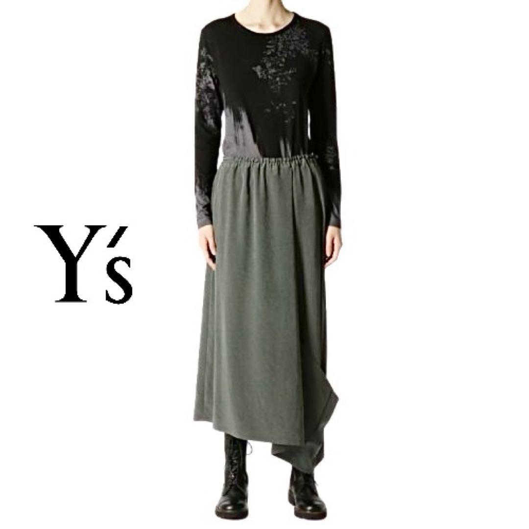 Y'sワイズ2-WAYSKIRTPANTSアシメントリースカートパンツmi020
