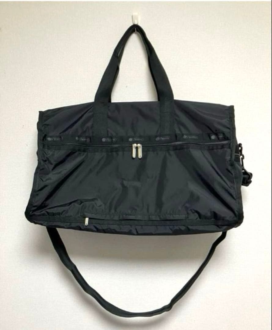 【美品】LeSportsac レスポートサック 大きめボストンバック 黒