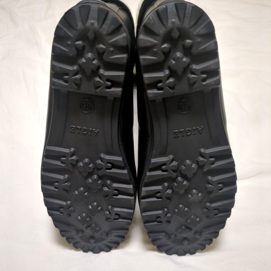 AIGLE 長靴 ラバーブーツ スノーブーツ ボア ブラック 23.0cm