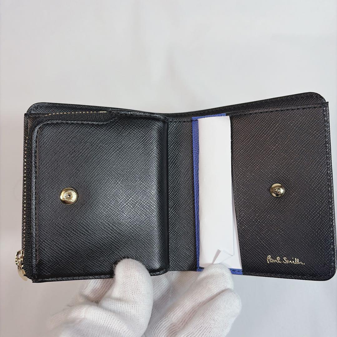 未使用品✨ ポールスミス スミシーハートLファスナー２つ折り財布 ブラック