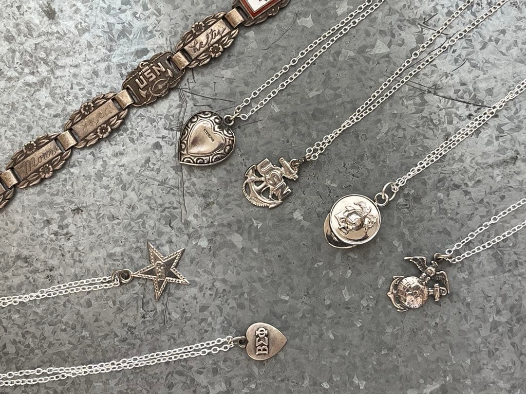 40s スウィートハートジュエリー ビンテージ シルバーネックレス