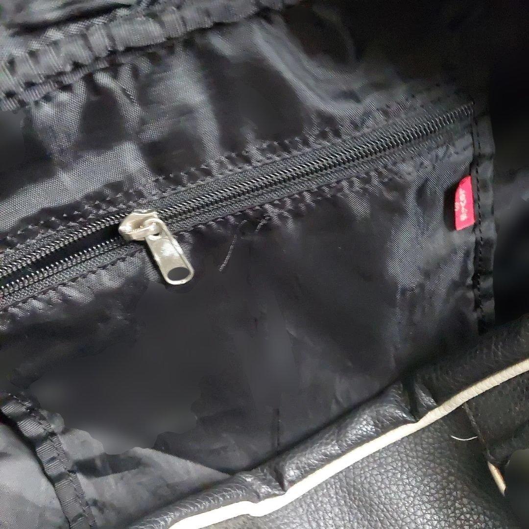 90s レトロ Levi's ブラック PUレザー 合成皮革 ボストンバッグ