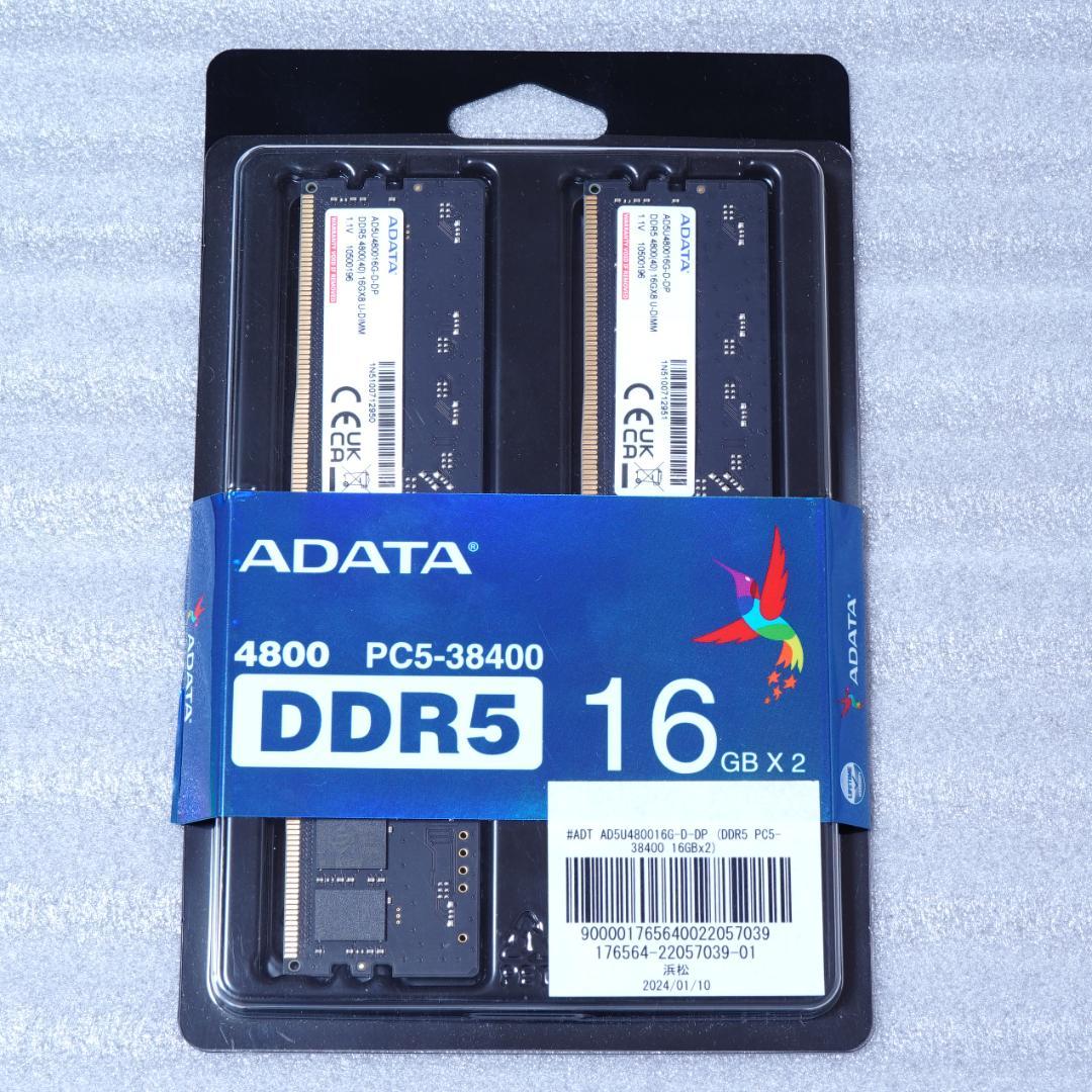 ADATA AD5U480016G-D-DP DDR5 メモリ 32GB