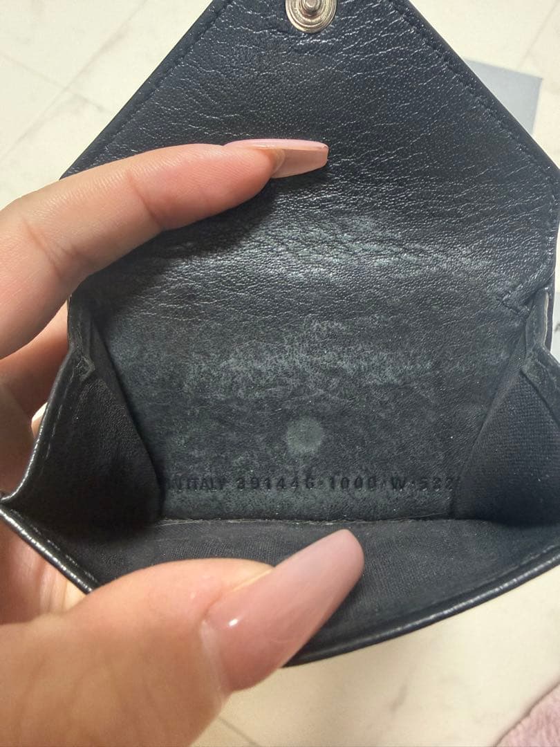 BALENCIAGA ブラックレザー 三つ折り財布美品