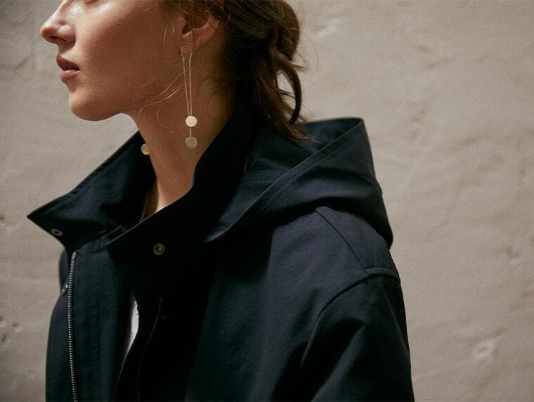 theory luxe 軽量 ナイロン コート LUCCA LORENA 紺