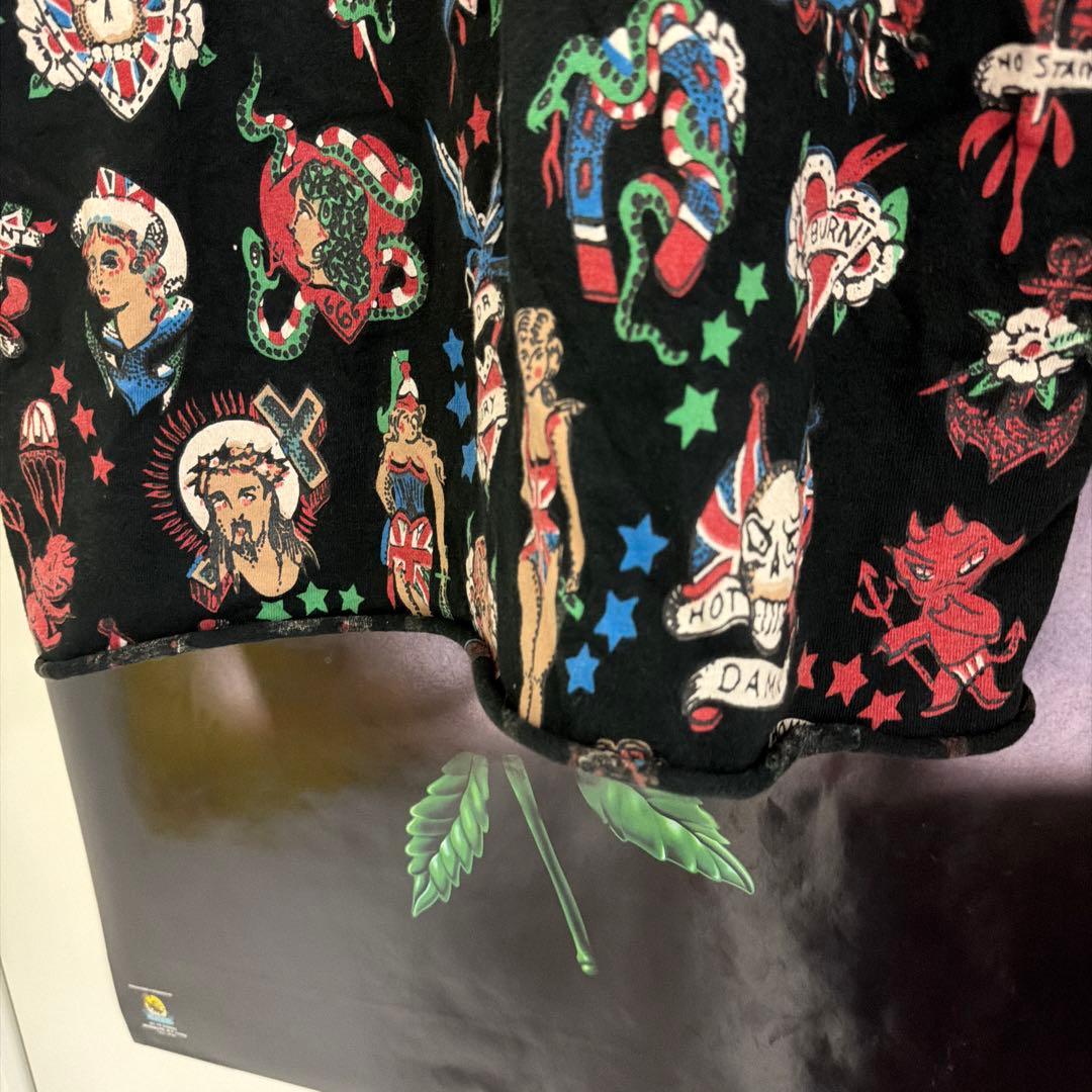FRUIT OF THE LOOM タトゥー風プリント Tシャツ Lサイズ