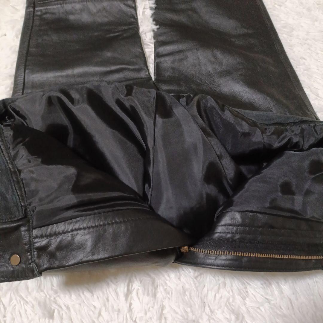 新品タグ付 Dress Hippy 牛革 レザーパンツ 黒 S