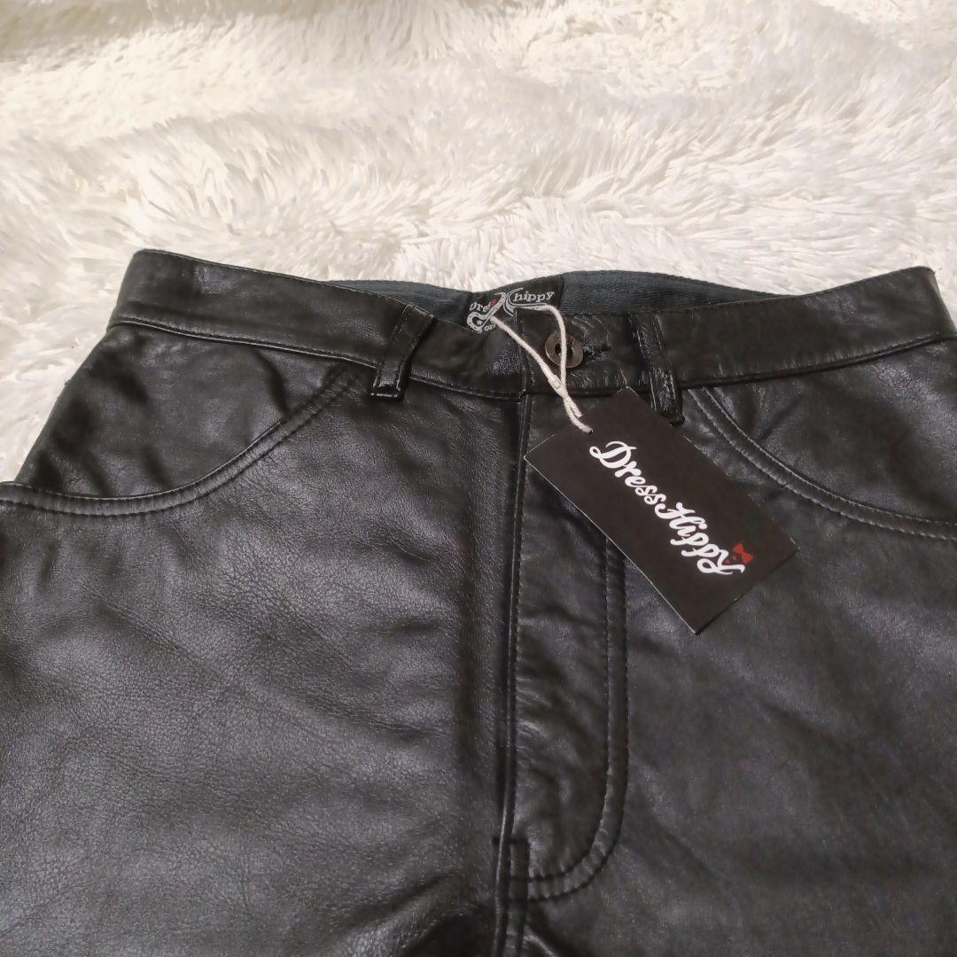 新品タグ付 Dress Hippy 牛革 レザーパンツ 黒 S