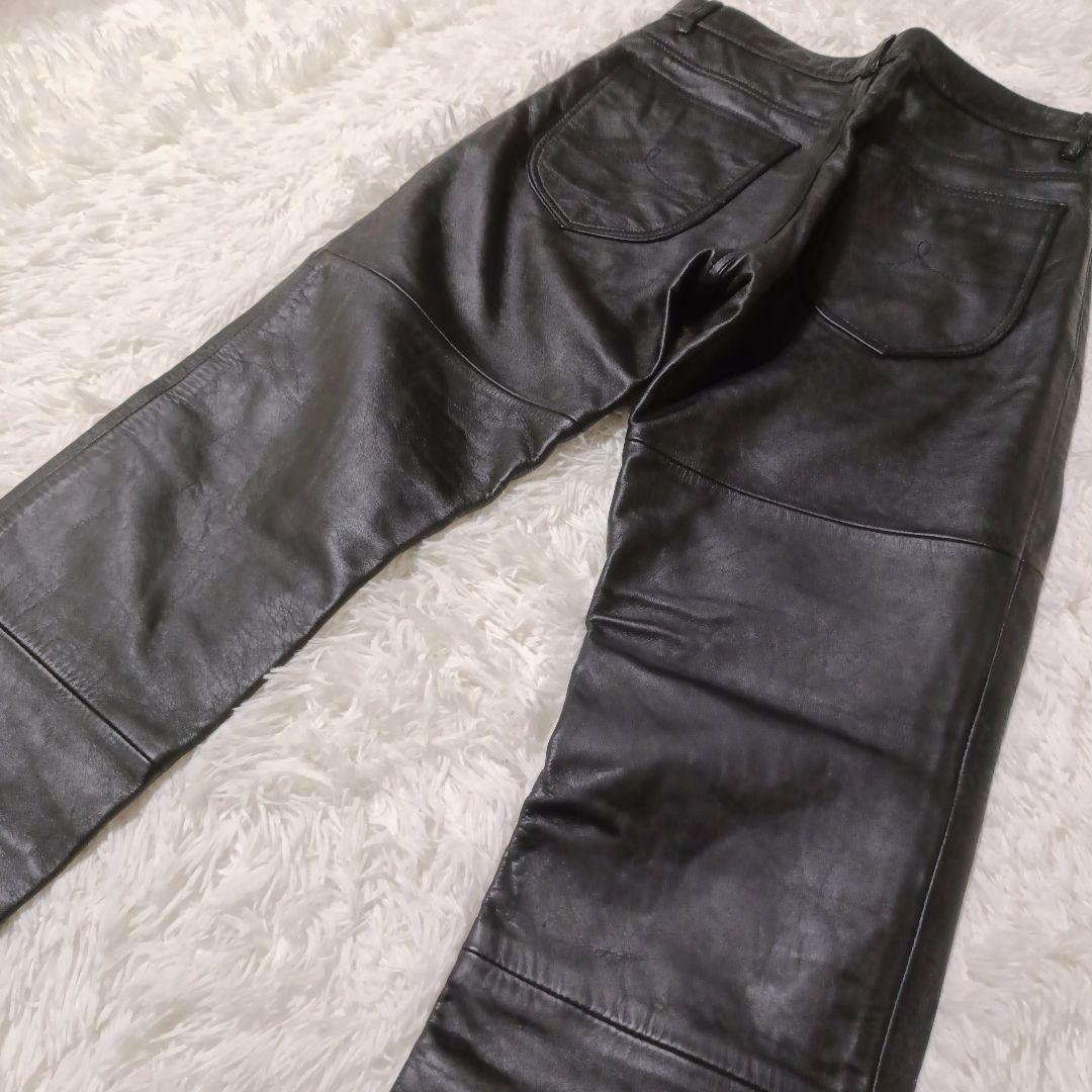 新品タグ付 Dress Hippy 牛革 レザーパンツ 黒 S
