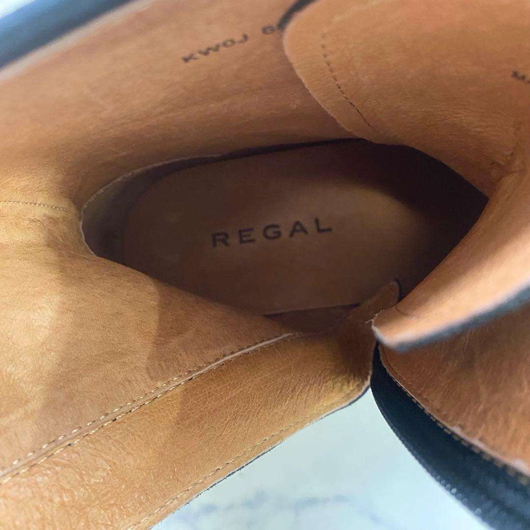 ほぼ未使用✨REGAL リーガル　レースアップレザーショートブーツ　黒　23.0