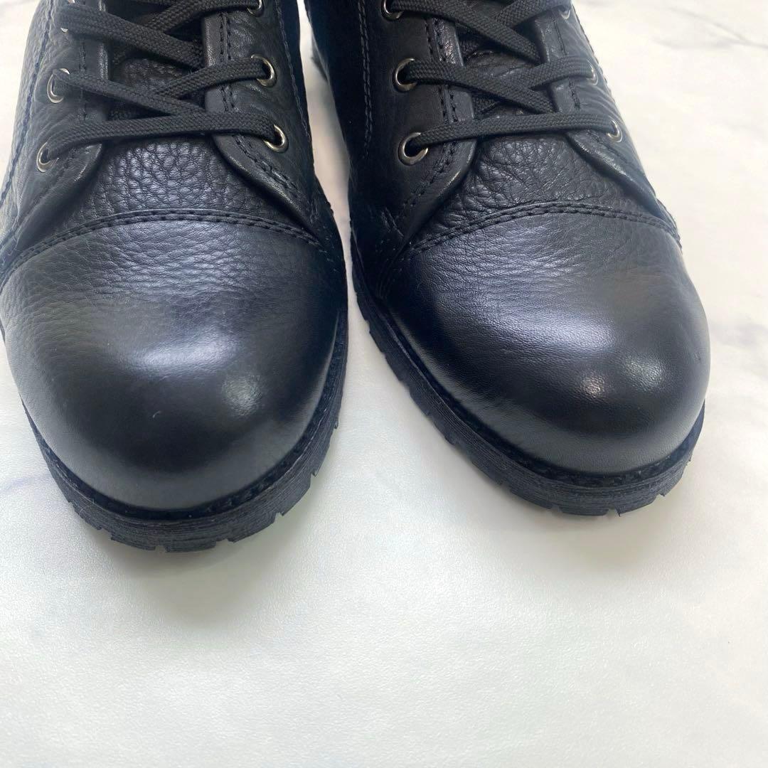 ほぼ未使用✨REGAL リーガル　レースアップレザーショートブーツ　黒　23.0