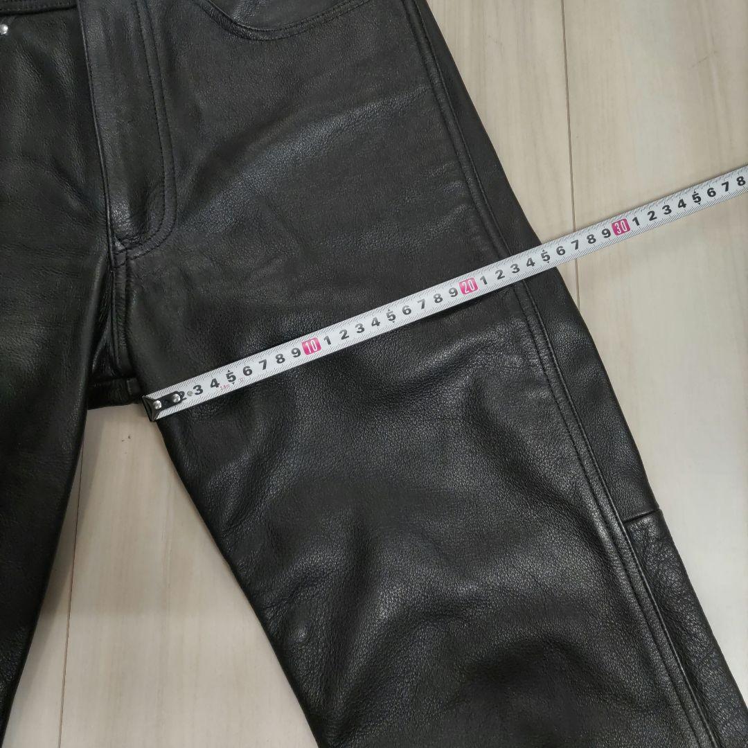 dual レザーパンツ本革 牛革 黒 30インチ