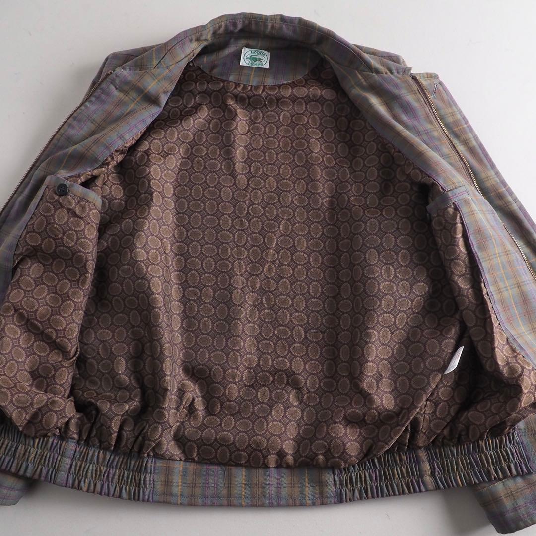 ラコステ　スイングトップ　チェック柄　裏地ペイズリー　美品