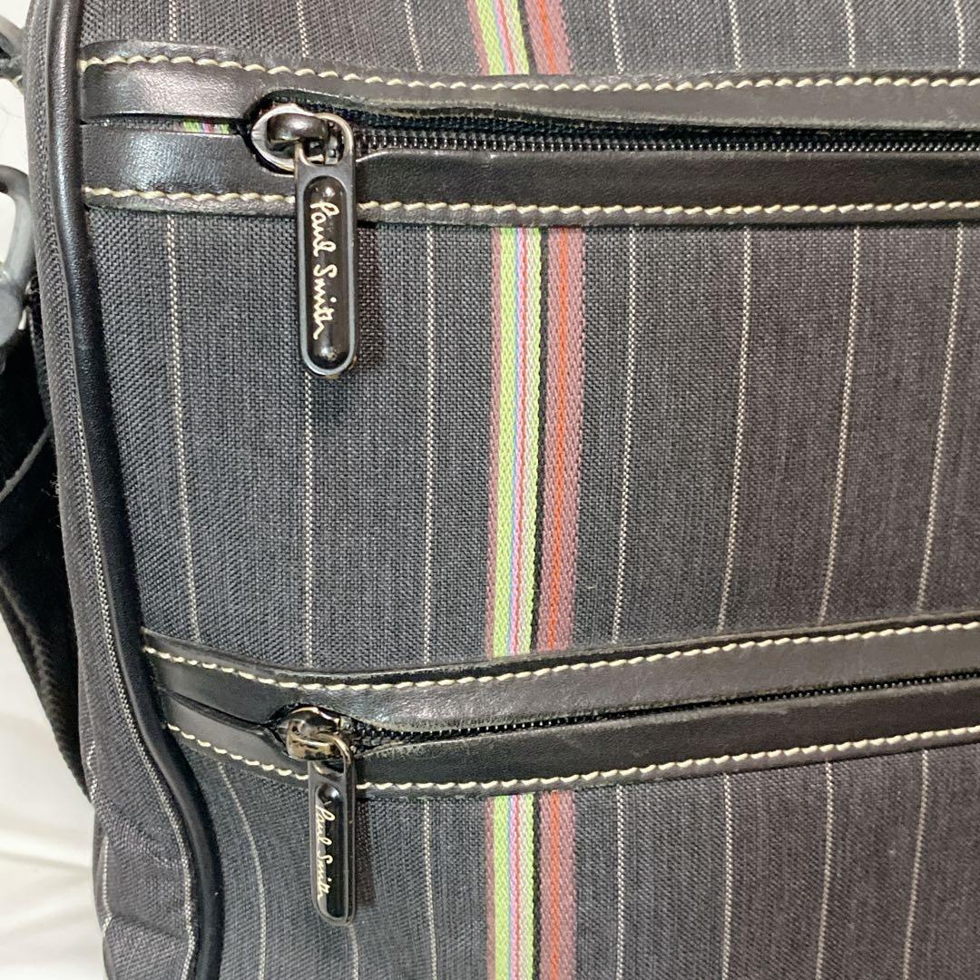 PaulSmithポールスミス　2WAYボストンバッグ　マルチストライプ　レザー