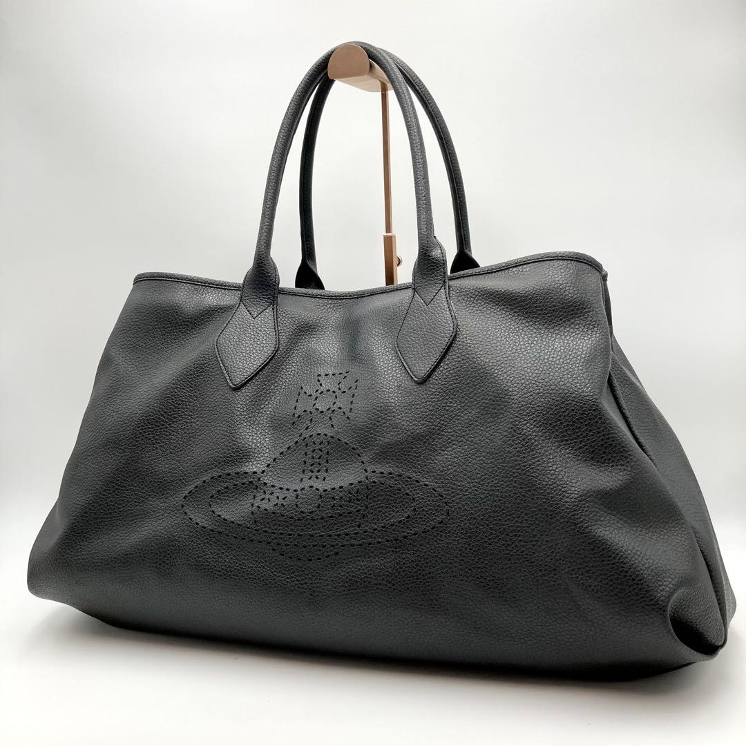 美品✨ ヴィヴィアンウエストウッド トートバッグ 大容量 黒 レザー オーブ