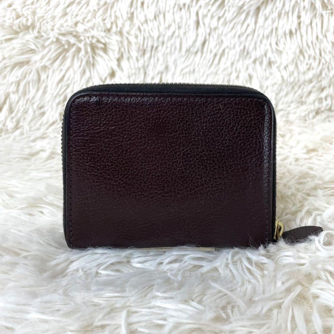 人気モデル✨イルヴィゾンテ 折り財布 ラウンドジップ レザー ロゴ刻印 ブラウン
