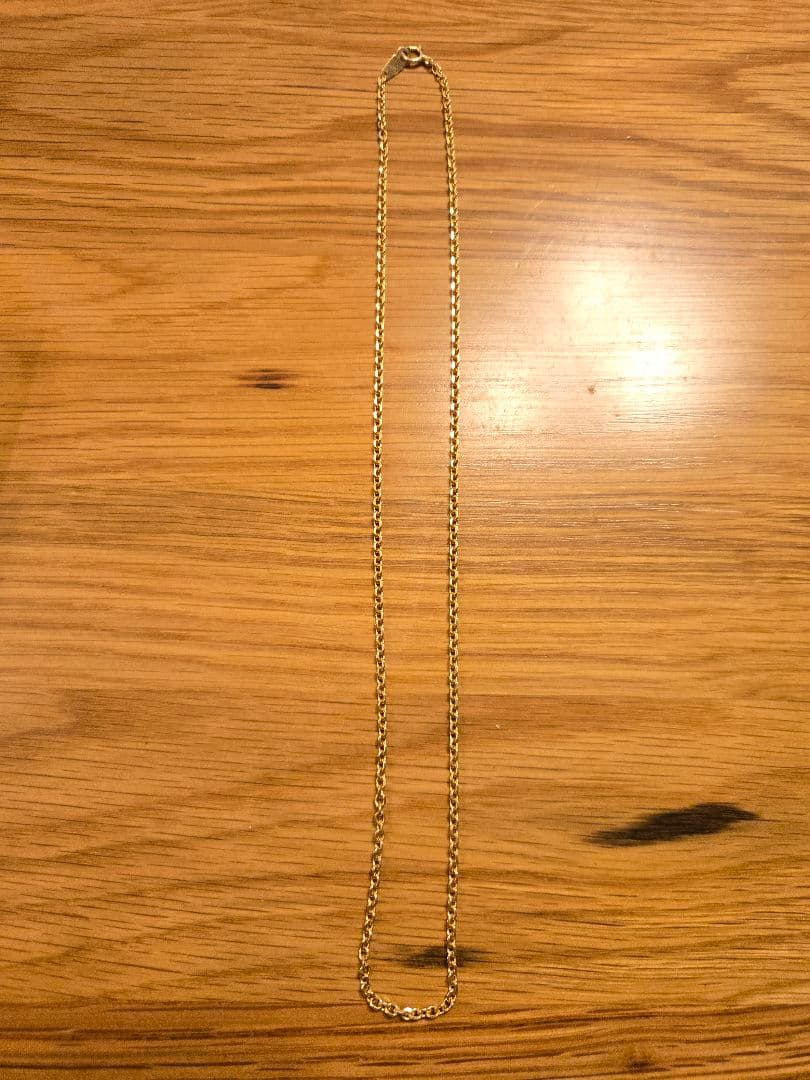 K18 小豆チェーン 46.5㎝ 約7.8g 幅2.2㎜