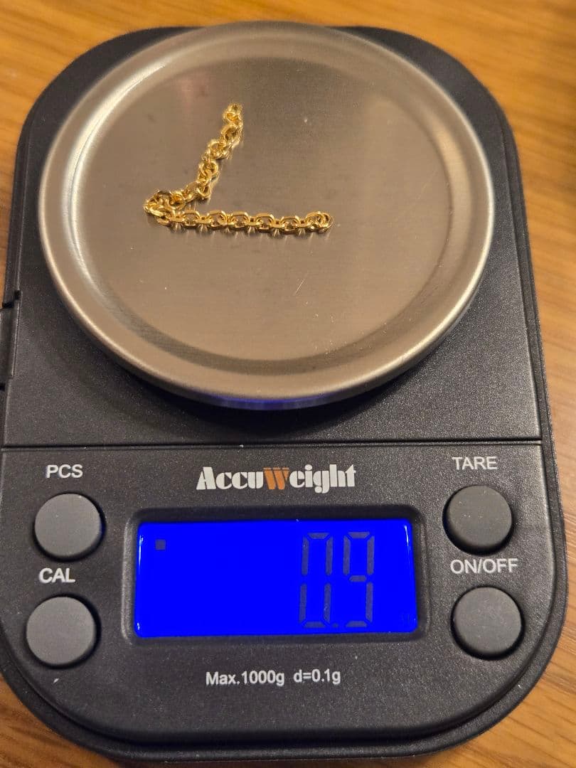 K18 小豆チェーン 46.5㎝ 約7.8g 幅2.2㎜