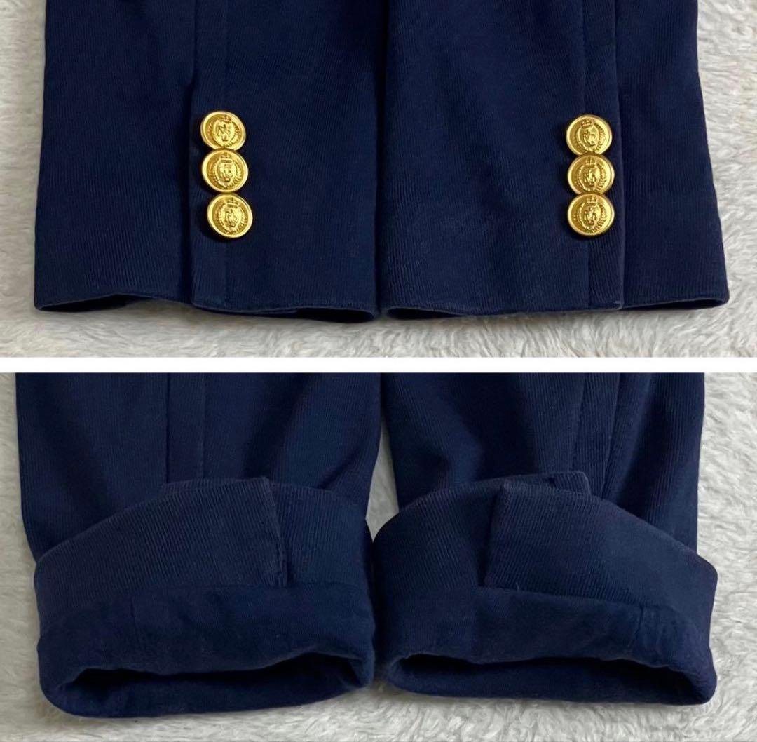 ラルフローレン テーラドジャケット コットン 紺ブレ 金ボタン 刺繍ロゴ