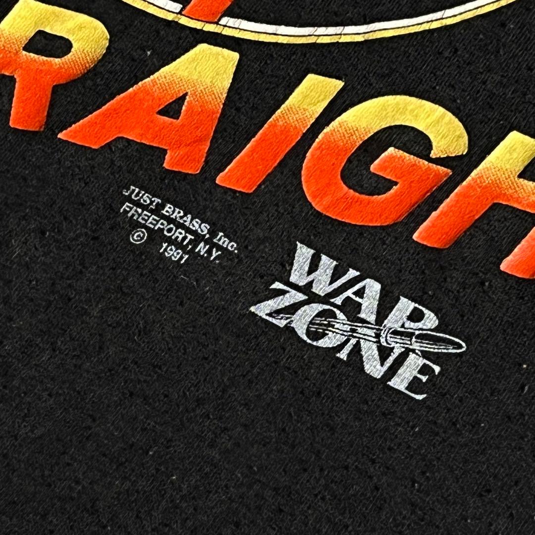 90s 3D emblem”GUN CONTROL”アートTシャツ ハーレー