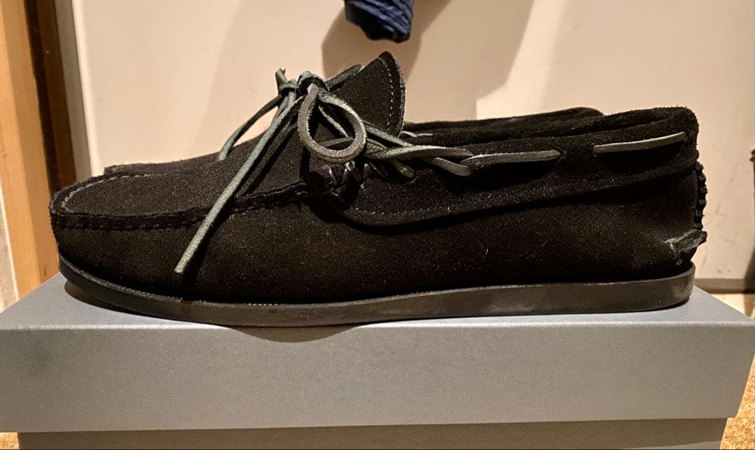 T*u様 yuketen ブラックスエード モカシンデッキシューズ　US9.5