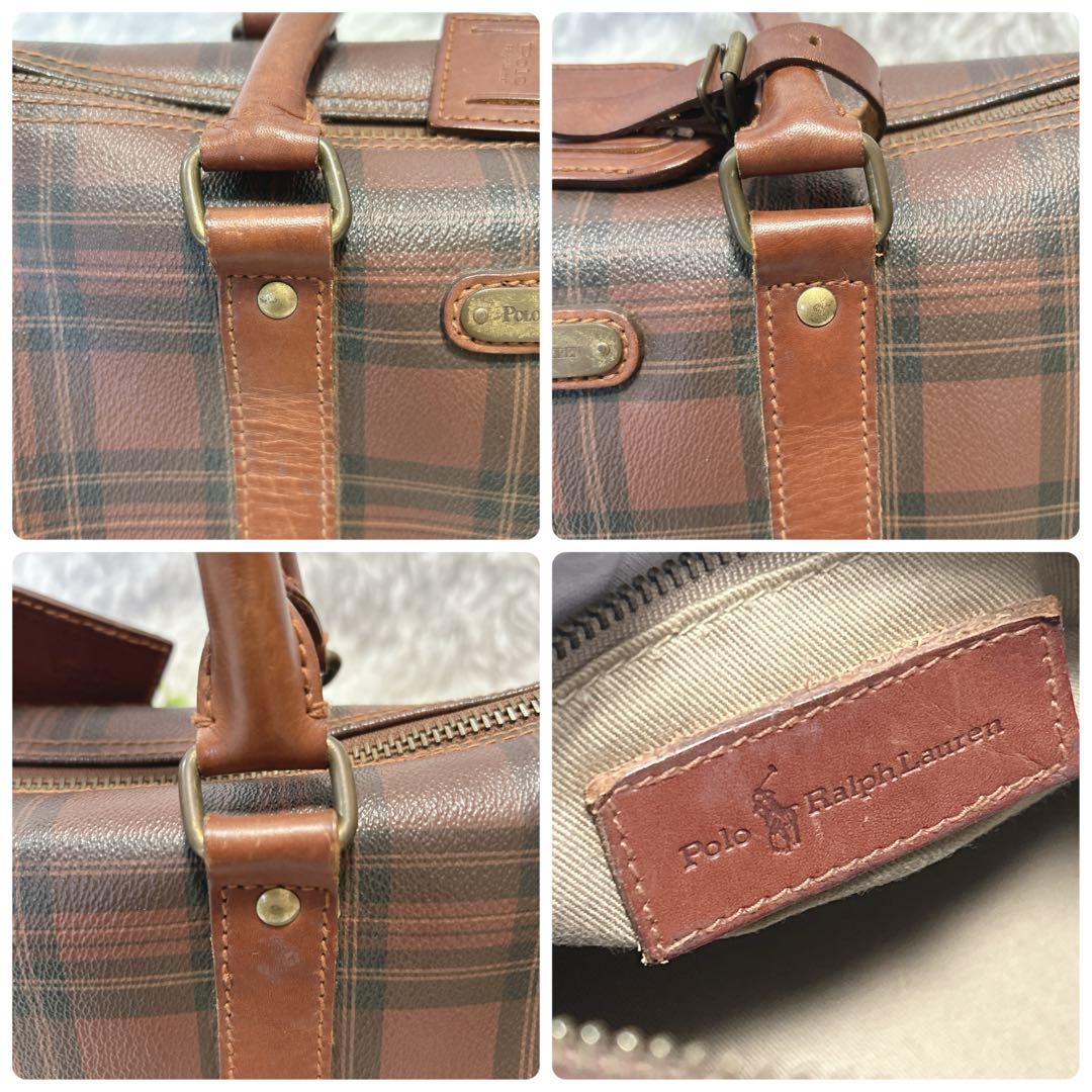 【良品】POLO ポロラルフローレン　ミニボストンバッグ　希少　レア　チェック柄