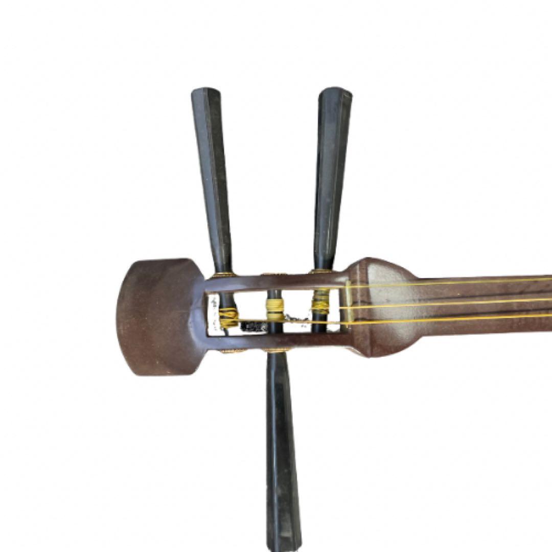 【皮良好】三味線 細棹 紫檀系 約94.5cm ケースなし 和楽器／現状品