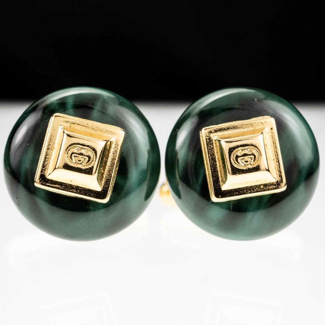 GUCCI オールドグッチ グリーンマーブル カフリンクス ビンテージ
