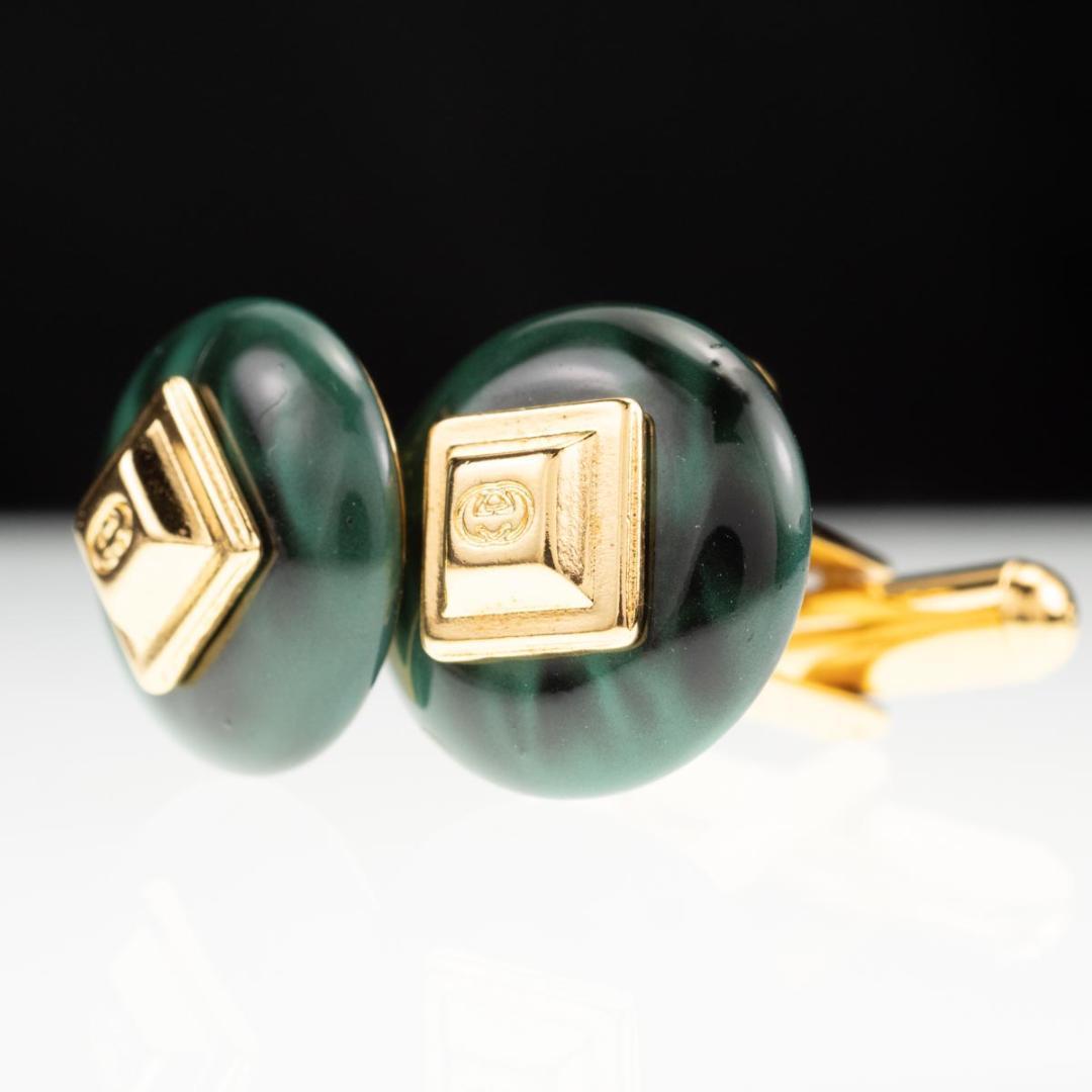 GUCCI オールドグッチ グリーンマーブル カフリンクス ビンテージ