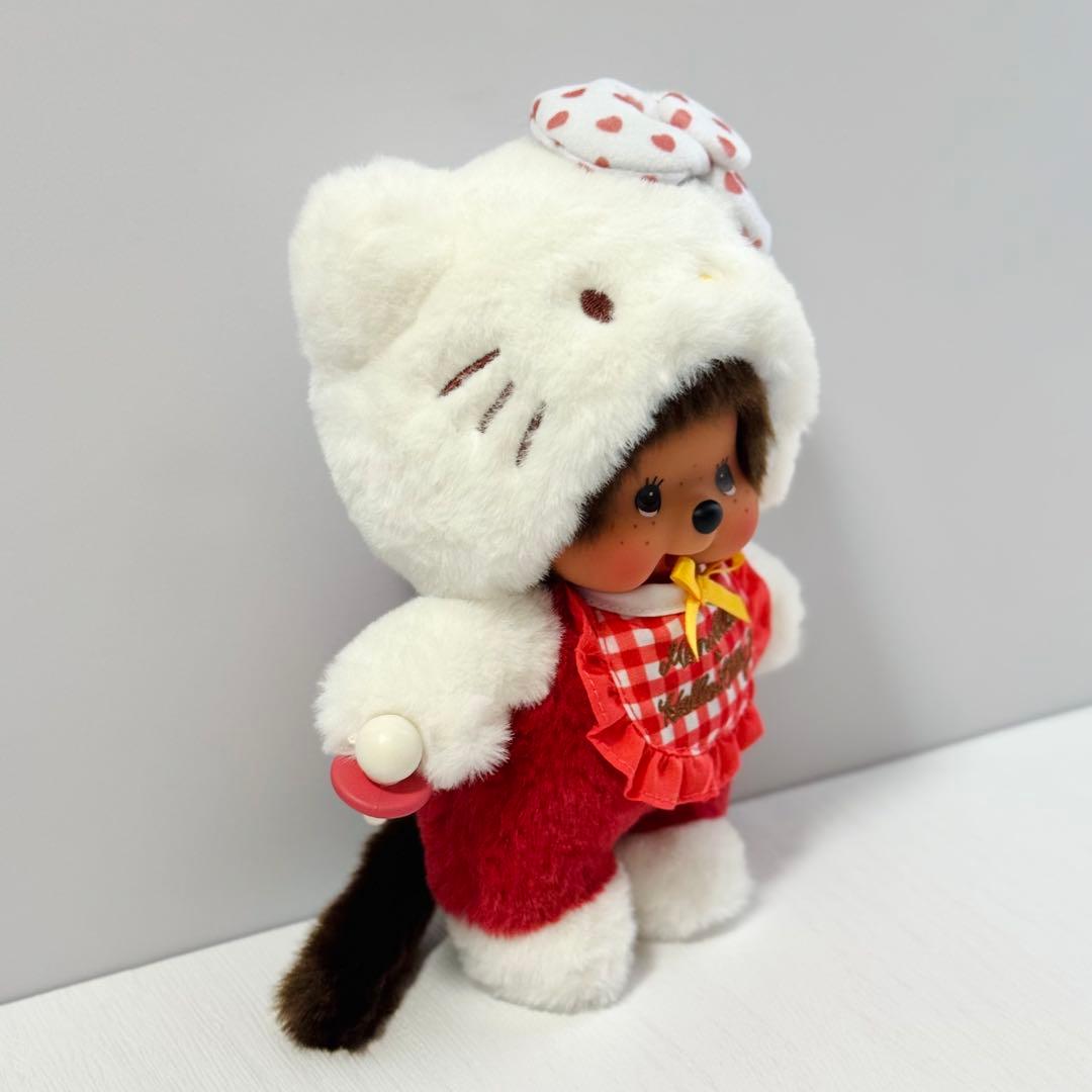 モンチッチ Sサイズ ハローキティ コラボ ぬいぐるみ ギンガムチェック 新品