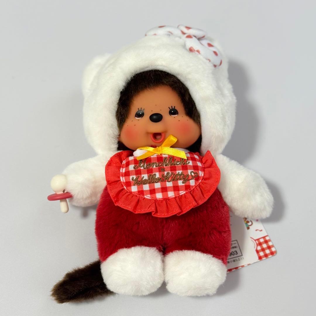 モンチッチ Sサイズ ハローキティ コラボ ぬいぐるみ ギンガムチェック 新品