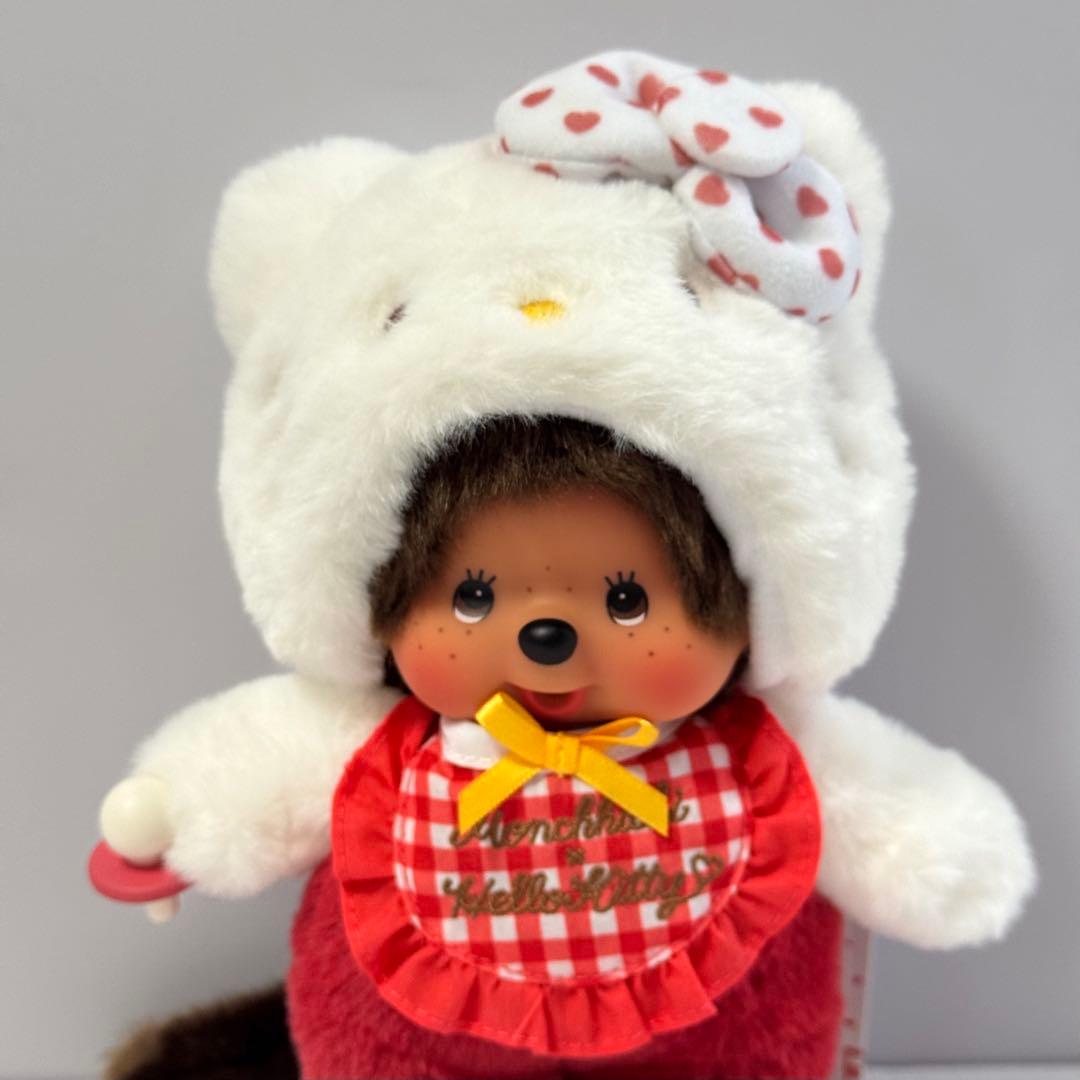 モンチッチ Sサイズ ハローキティ コラボ ぬいぐるみ ギンガムチェック 新品