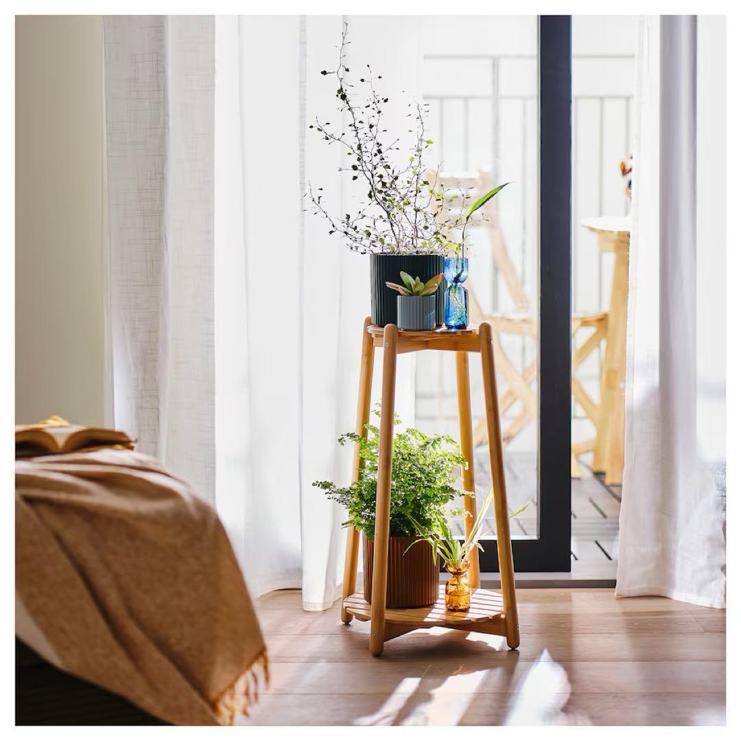 IKEA 限定コレクション　ダクシュース プラントスタンド　竹製　高さ60cm
