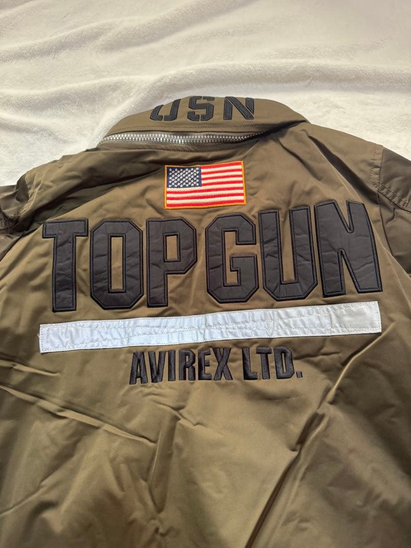希少 美品AVIREX TOPGUN カーキ メンズMsize