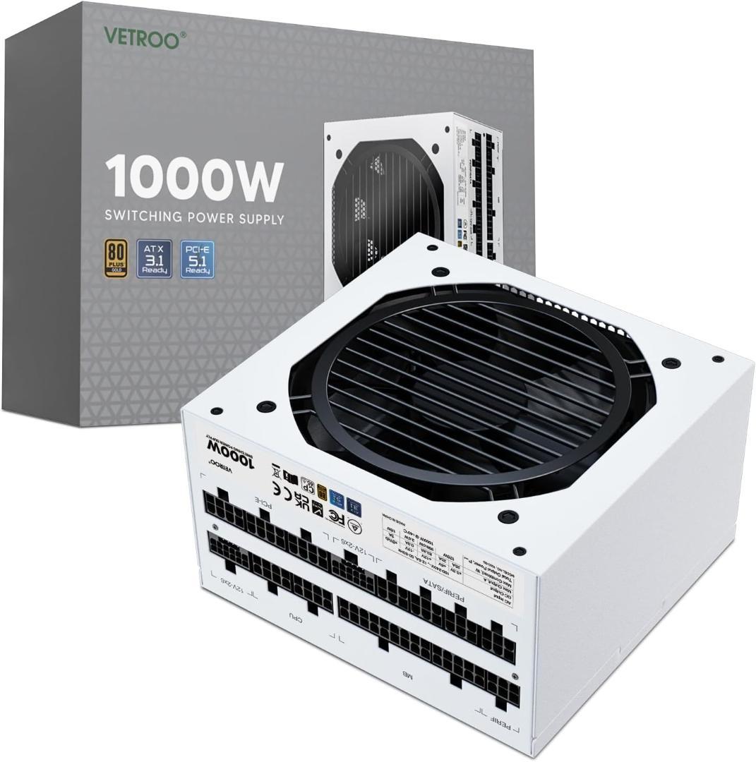 1000W GOLD電源 12V-2x6対応 白 / VETROO GV1000