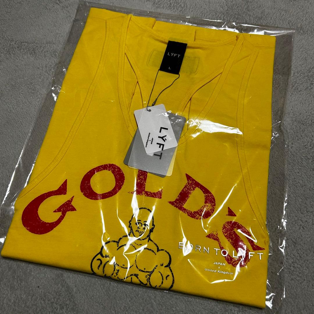 【完売品】LÝFT × GOLD'S GYM タンクトップ　イエロー　L
