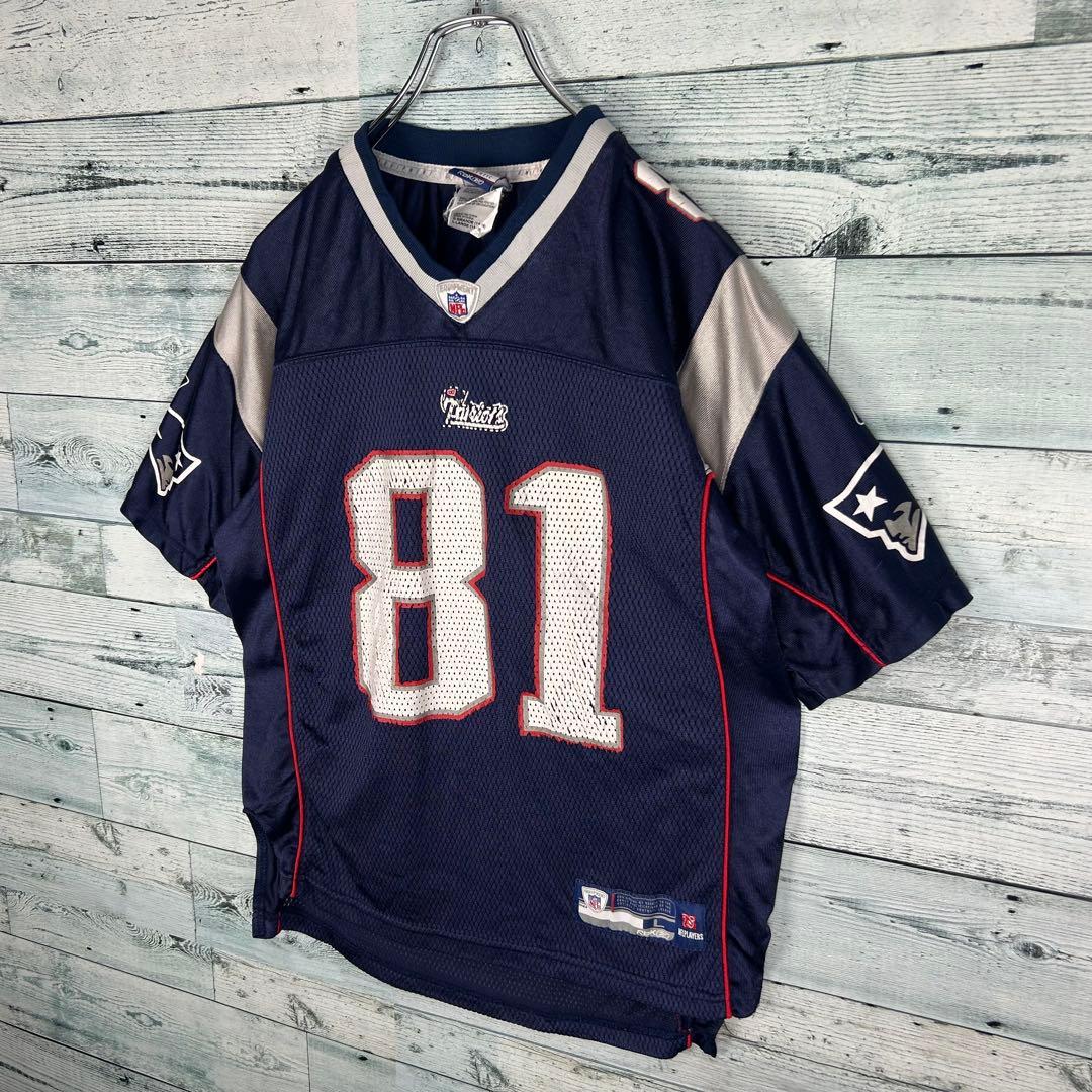 リーボック NFL プリントチームロゴペイトリオッツ ゲームシャツ L 5209